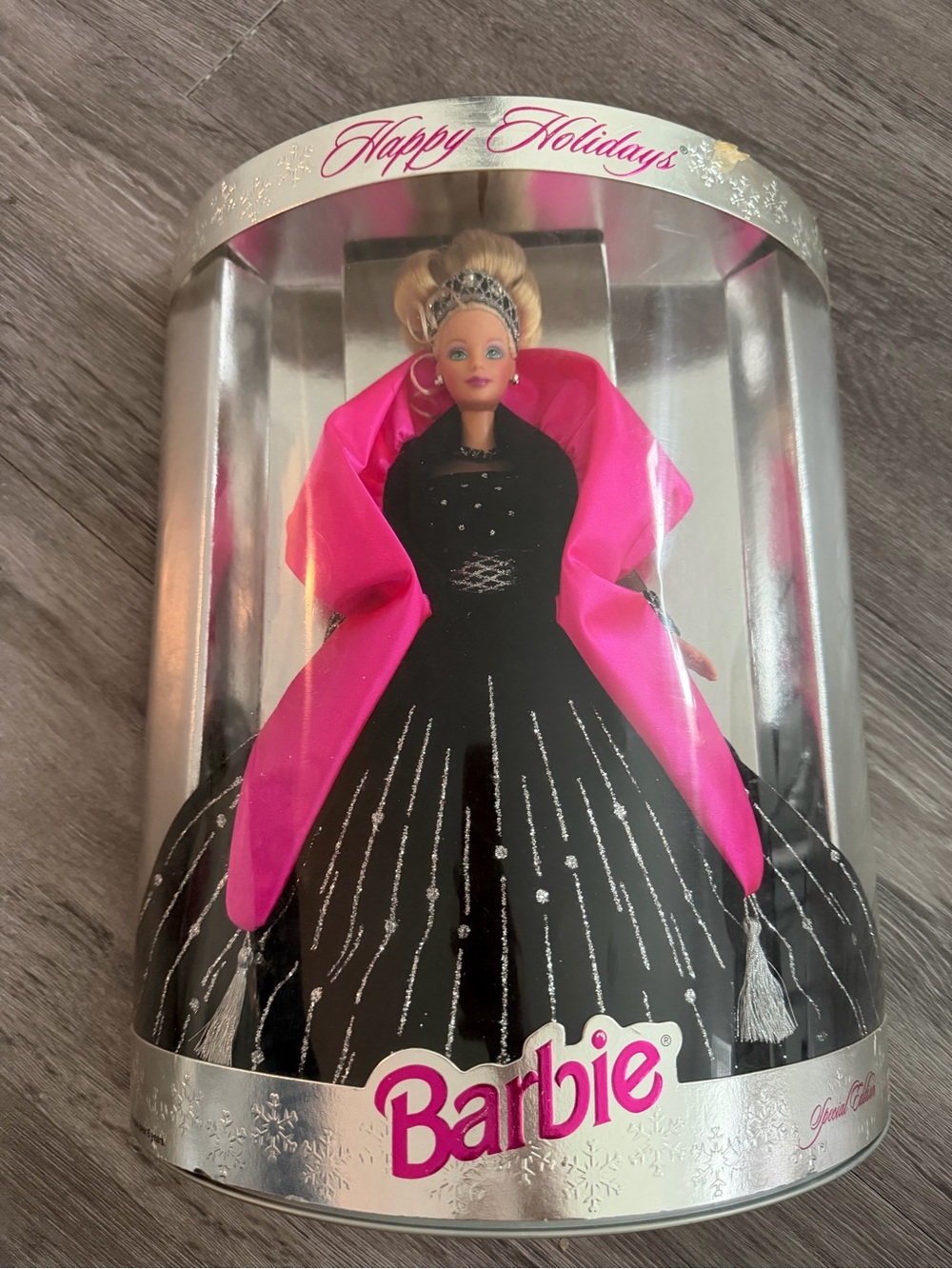 Barbie Black Gown with Hot Pink Shawl - Holiday Edition